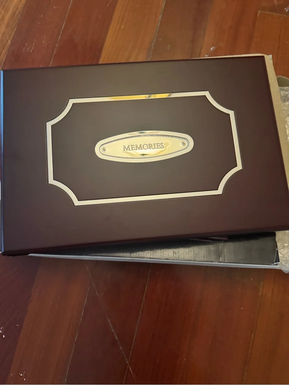 The Limited Burgundy Memory Keepsake Box with Silver Trim
